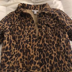 Leopard print Jean jacket